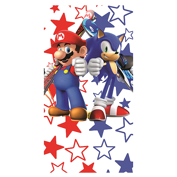 Capa Faixa Lateral Sublimado - Mario e Sonic