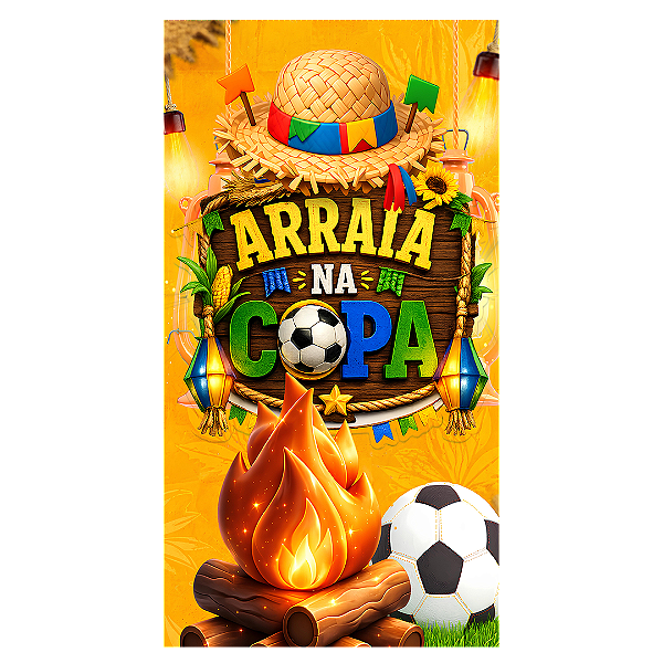 Capa Faixa Lateral Sublimado - Copa do Mundo Arraia Festa Junina