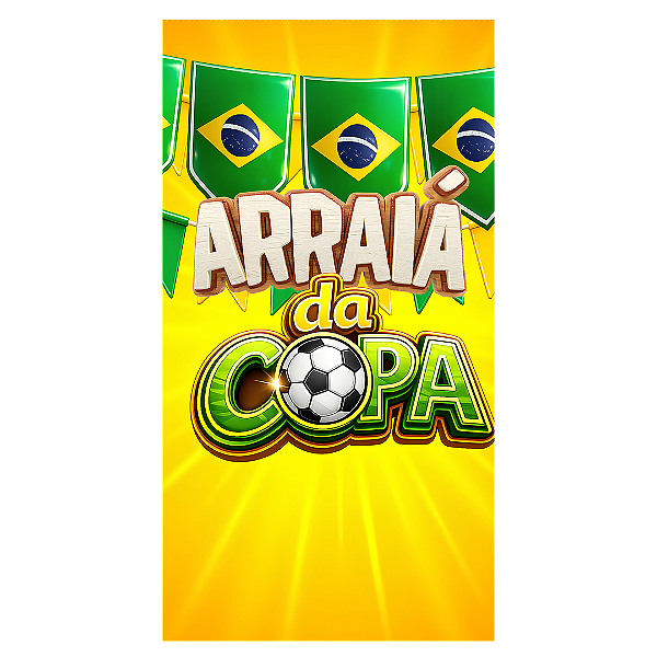 Capa Faixa Lateral Sublimado - Copa do Mundo Arraia Festa Junina