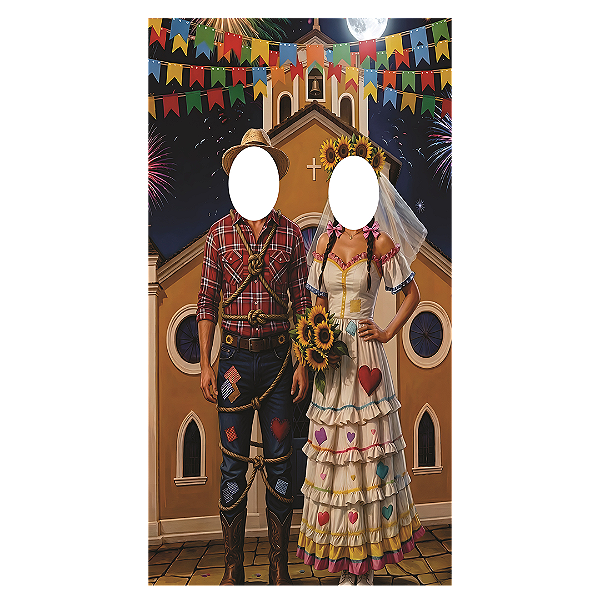 Capa Painel Interativo Vazado Sublimado - Festa Junina