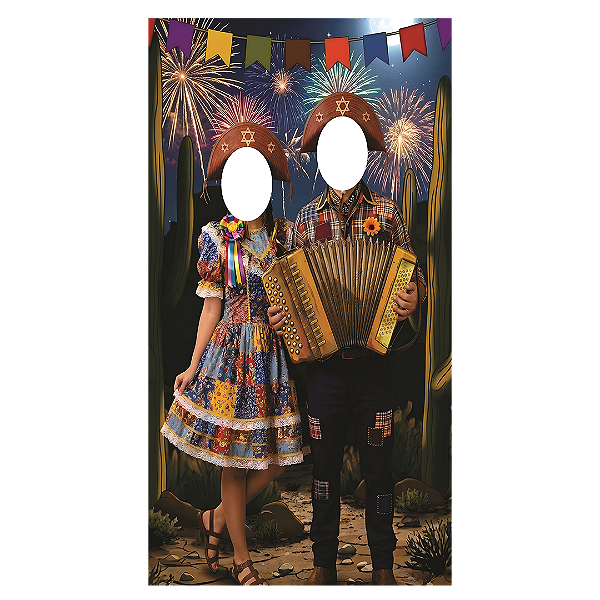 Capa Painel Interativo Vazado Sublimado - Festa Junina