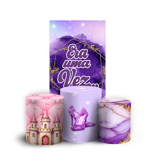 Capas Faixa Lateral e Trio Cilindro Sublimado Veste Fácil - Princesas