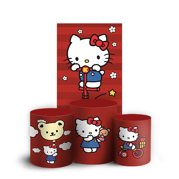 Capas Faixa Lateral e Trio Cilindro Sublimado Veste Fácil - Hello Kitty