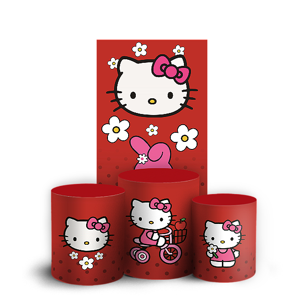 Capas Faixa Lateral e Trio Cilindro Sublimado Veste Fácil - Hello Kitty