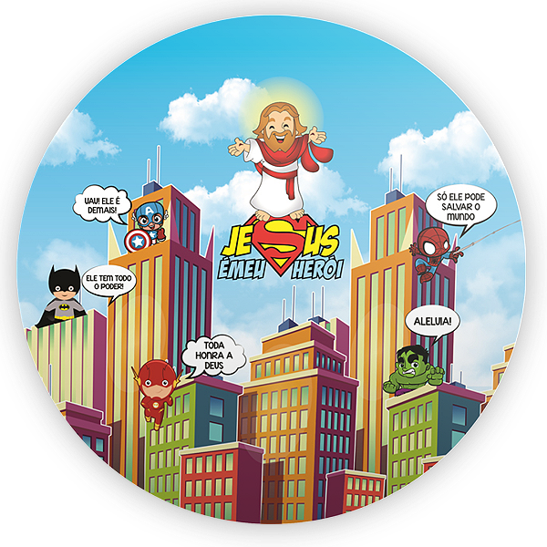 Capa Mini Painel Sublimado - Jesus e Crianças
