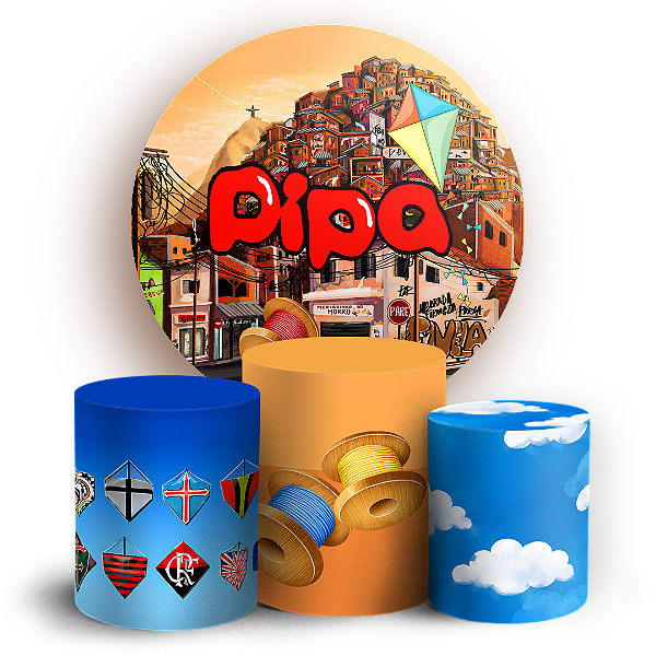 Capas Painel Redondo e Trio Cilindro Sublimado - Pipa