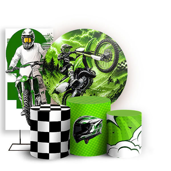 Capas Painel Redondo Trio Cilindro e Faixa Lateral Sublimado - Bicicleta Bike