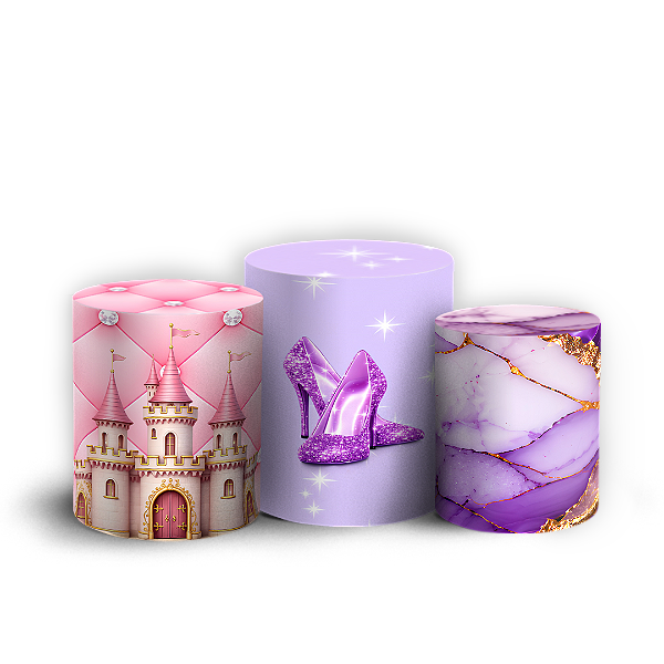 Capas Trio Cilindro Sublimado Veste Fácil - Princesas