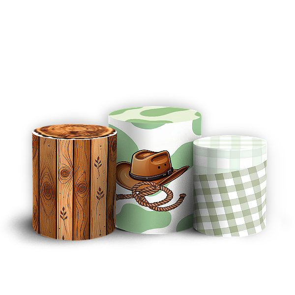 Capas Trio Cilindro Sublimado Veste Fácil - Fazendinha