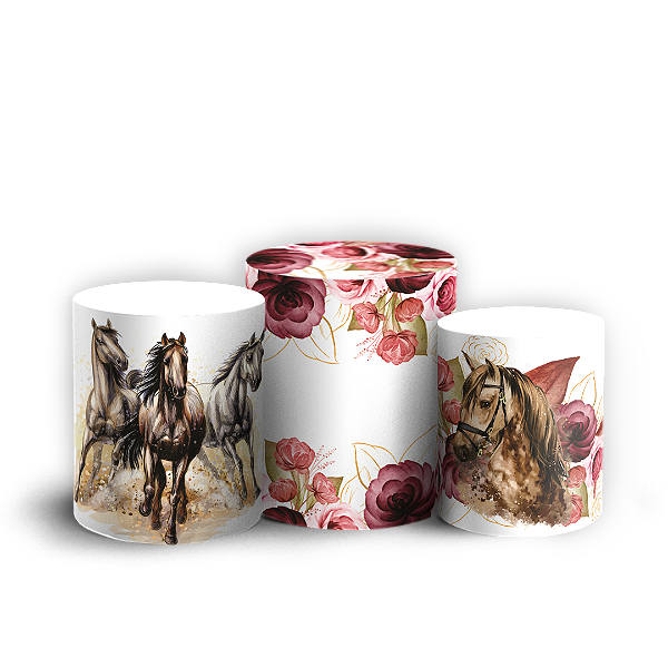 Capas Trio Cilindro Sublimado Veste Fácil - Cavalo