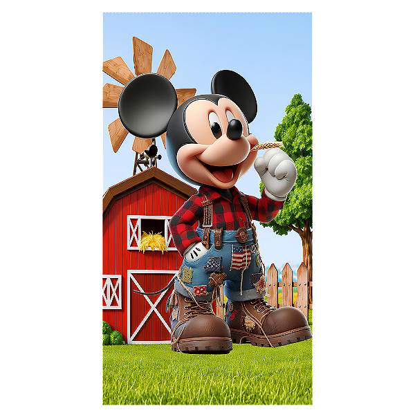 Capa Faixa Lateral Sublimado - Fazendinha Mickey e Minnie