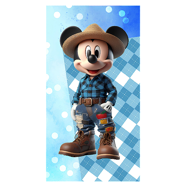 Capa Faixa Lateral Sublimado - Fazendinha Mickey e Minnie