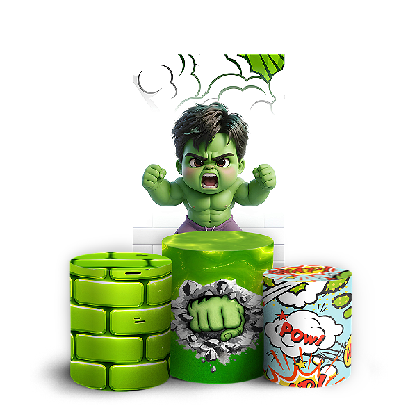 Capas Faixa Lateral e Trio Cilindro Sublimado Veste Fácil - Hulk