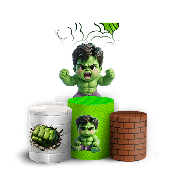 Capas Faixa Lateral e Trio Cilindro Sublimado Veste Fácil - Hulk