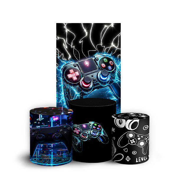 Capas Faixa Lateral e Trio Cilindro Sublimado Veste Fácil - Gamer