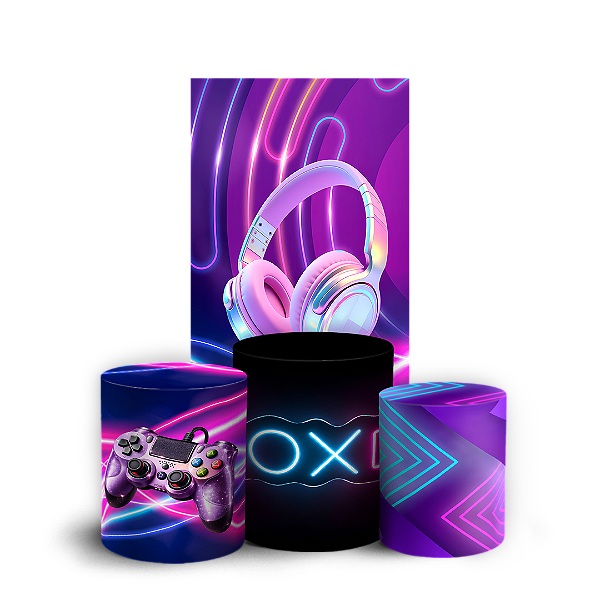 Capas Faixa Lateral e Trio Cilindro Sublimado Veste Fácil - Gamer