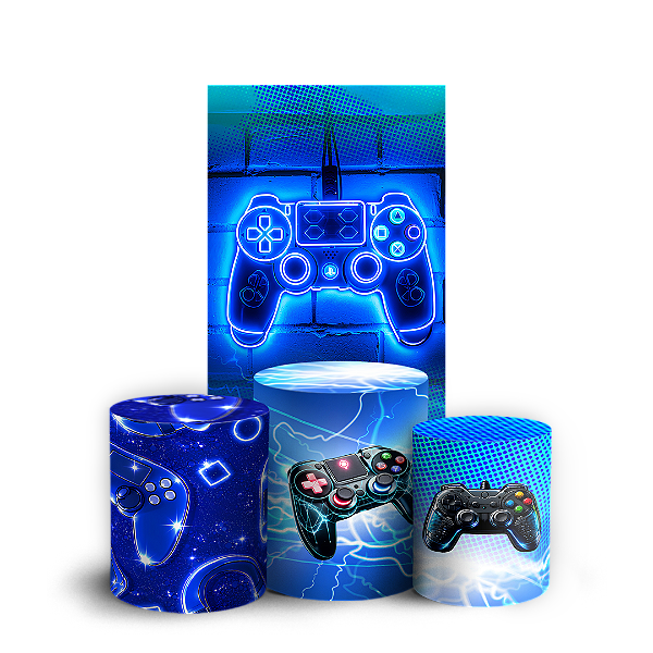 Capas Faixa Lateral e Trio Cilindro Sublimado Veste Fácil - Gamer