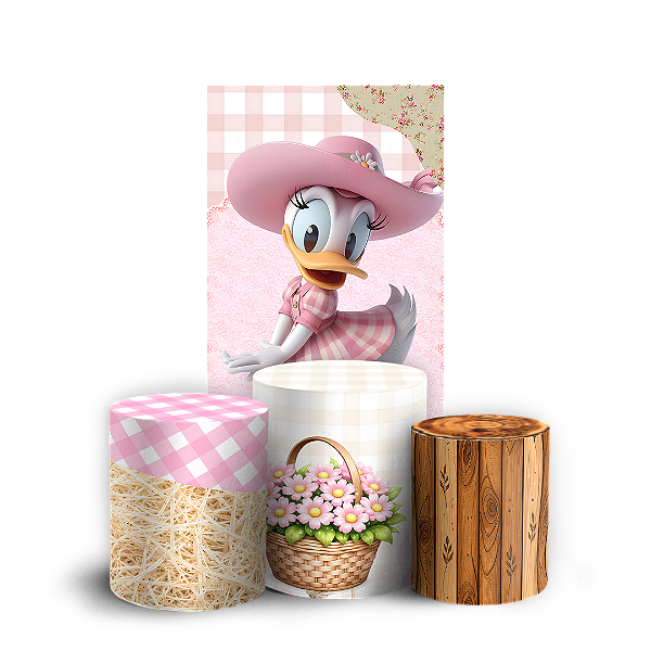 Capas Faixa Lateral e Trio Cilindro Sublimado Veste Fácil - Fazendinha Mickey e Minnie