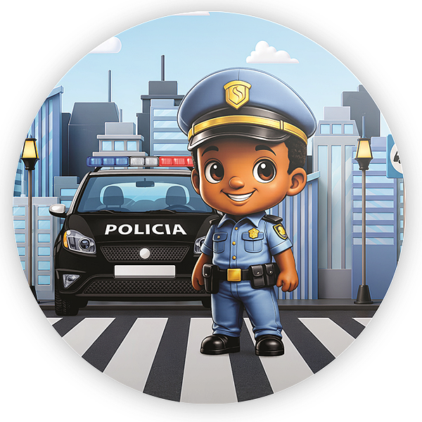 Capa Painel Redondo Sublimado - Policia