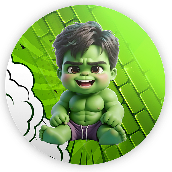 Capa Painel Redondo Sublimado - Hulk