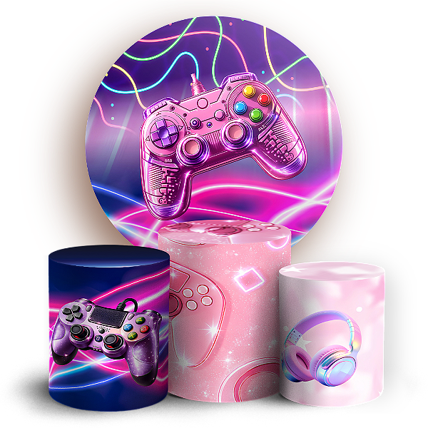 Capas Painel Redondo e Trio Cilindro Sublimado - Gamer