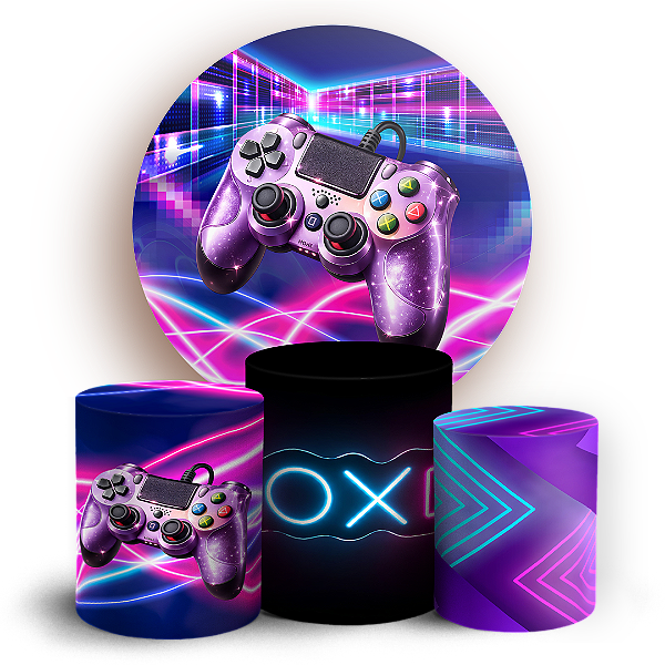 Capas Painel Redondo e Trio Cilindro Sublimado - Gamer
