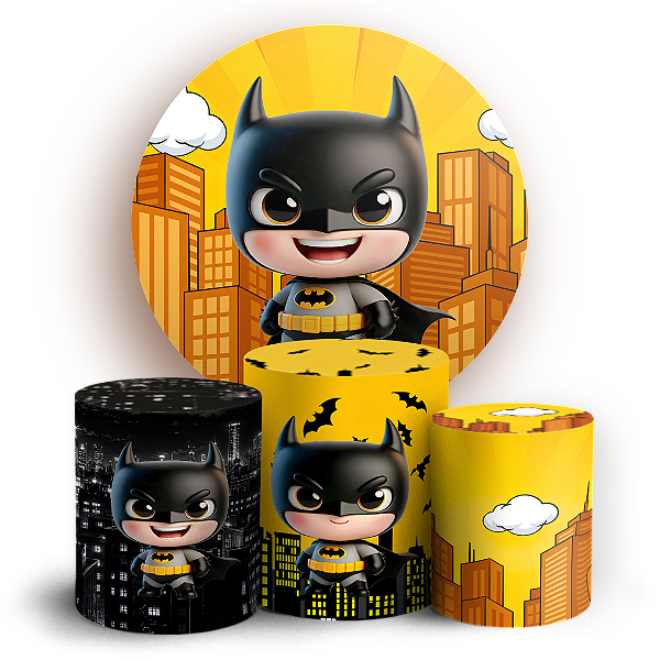 Capas Painel Redondo e Trio Cilindro Sublimado - Batman Baby