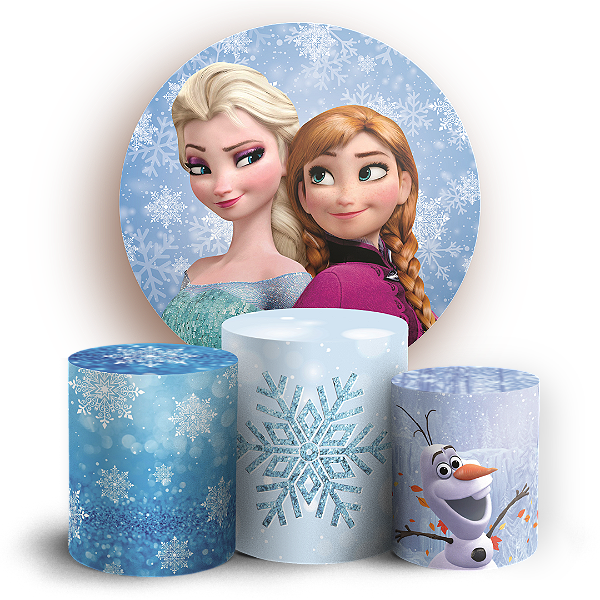 Capas Painel Redondo e Trio Cilindro Sublimado - Frozen