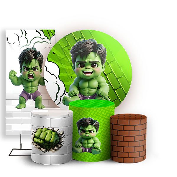 Capas Painel Redondo Trio Cilindro e Faixa Lateral Sublimado - Hulk