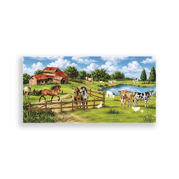 Capa Painel Retangular Sublimado - Fazendinha Aquarela