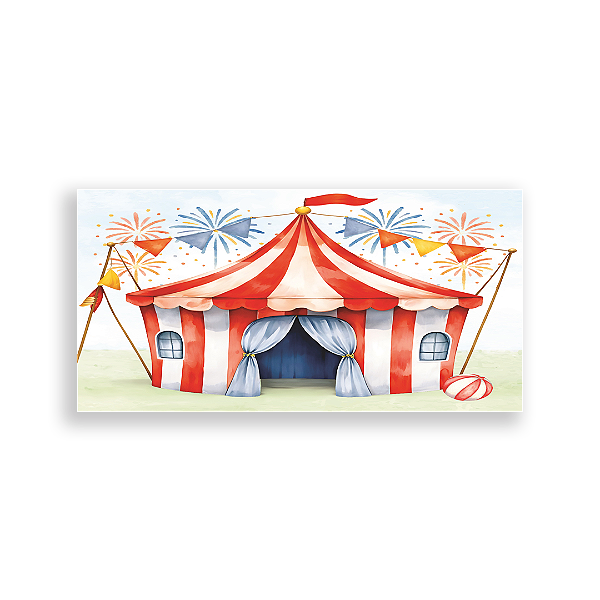 Capa Painel Retangular Sublimado - Circo Aquarela