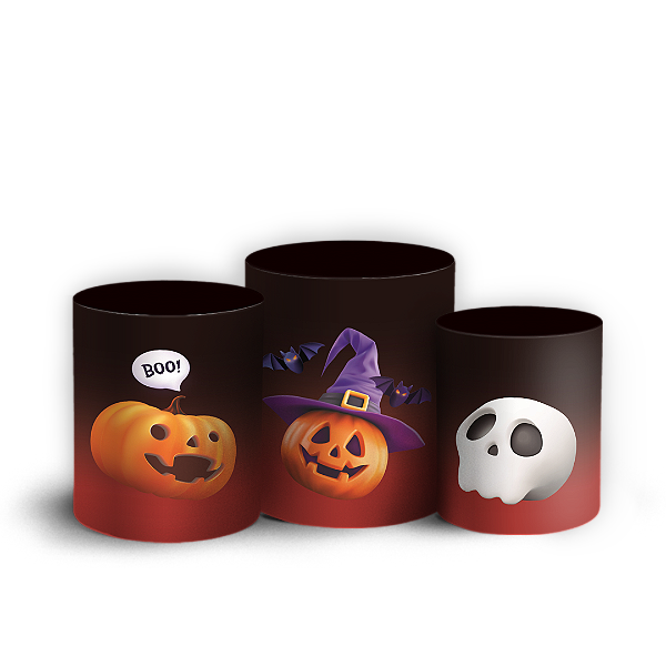 Capas Trio Cilindro Sublimado Veste Fácil - Halloween