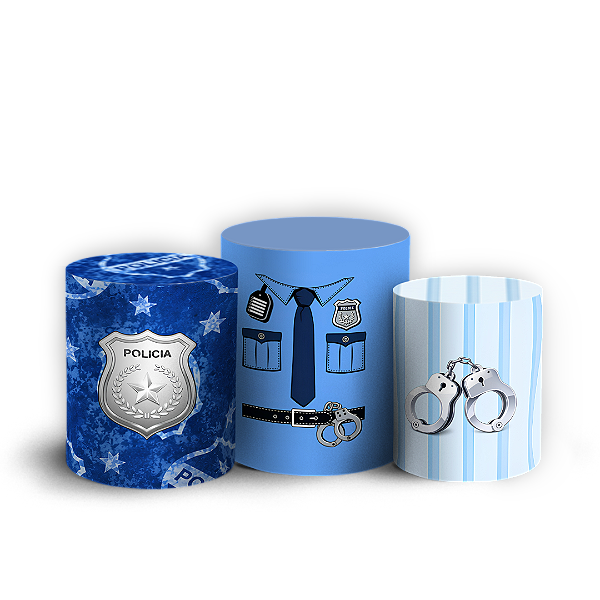 Capas Trio Cilindro Sublimado Veste Fácil - Policia