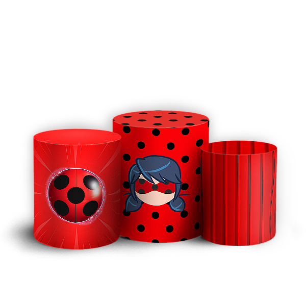 Capas Trio Cilindro Sublimado Veste Fácil - Ladybug