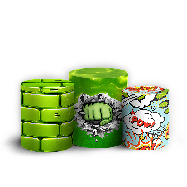Capas Trio Cilindro Sublimado Veste Fácil - Hulk