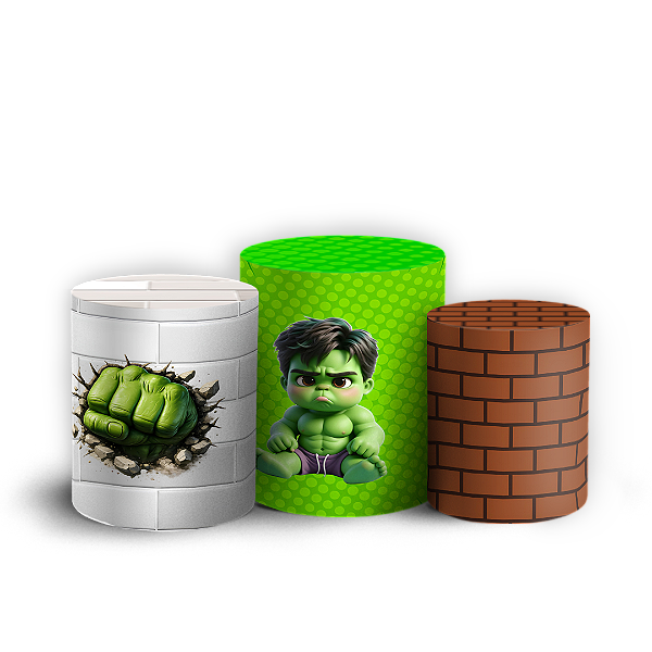 Capas Trio Cilindro Sublimado Veste Fácil - Hulk