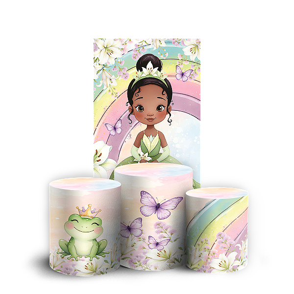 Capas Faixa Lateral e Trio Cilindro Sublimado Veste Fácil - Princesa Tiana