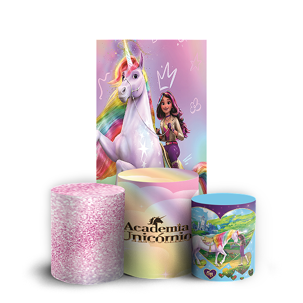 Capas Faixa Lateral e Trio Cilindro Sublimado Veste Fácil - Academia Unicornio