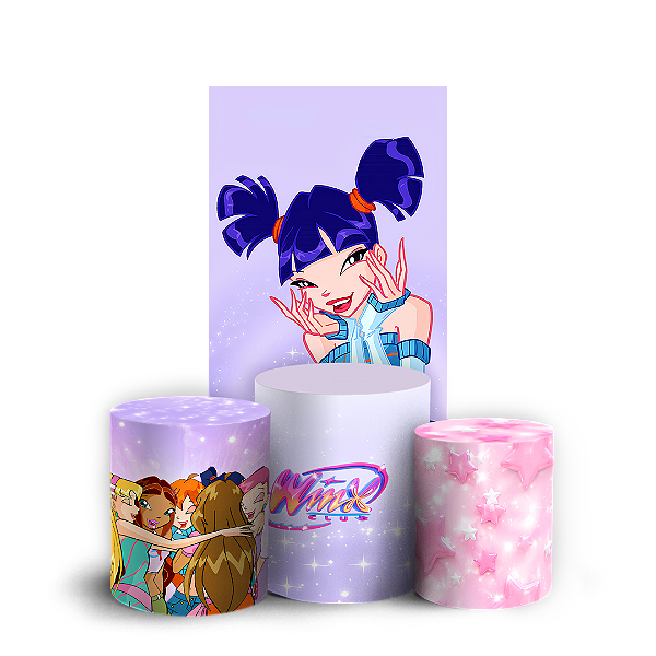 Capas Faixa Lateral e Trio Cilindro Sublimado Veste Fácil - O Clube das Winx
