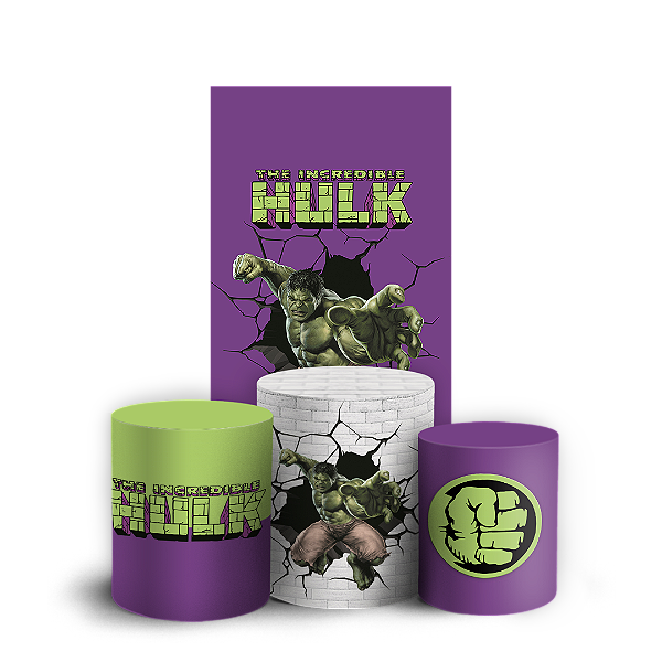 Capas Faixa Lateral e Trio Cilindro Sublimado Veste Fácil - Herois Hulk