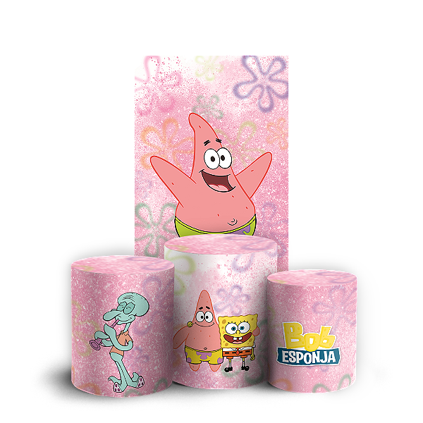 Capas Faixa Lateral e Trio Cilindro Sublimado Veste Fácil - Bob Esponja