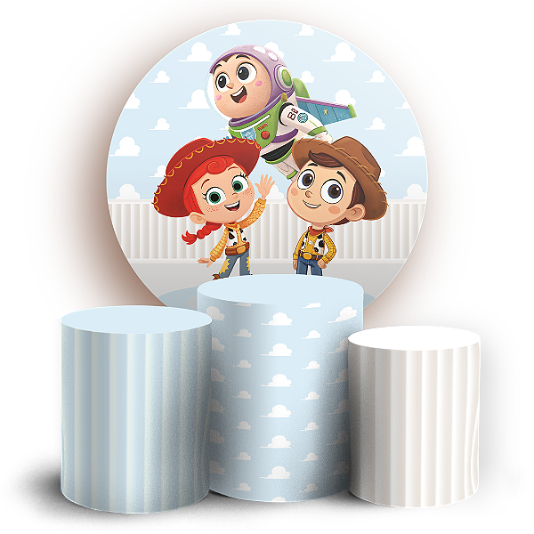 Capas Painel Redondo e Trio Cilindro Sublimado - Toy Story