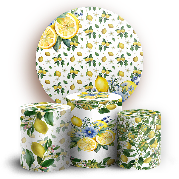 Capas Painel Redondo e Trio Cilindro Sublimado - Limao Siciliano