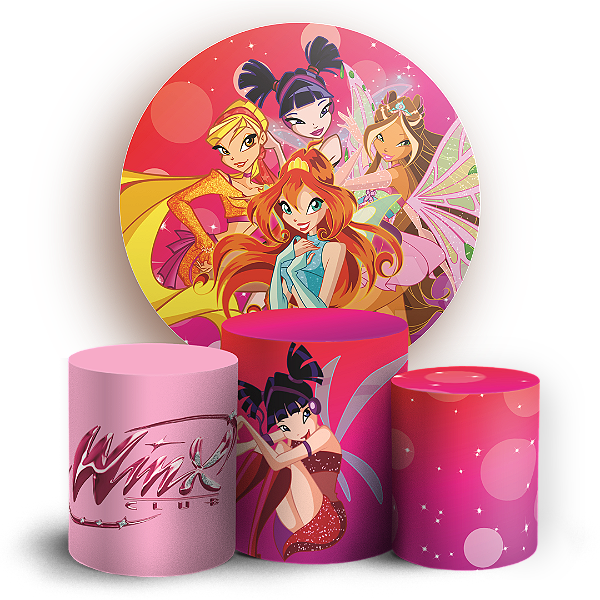 Capas Painel Redondo e Trio Cilindro Sublimado - Winx