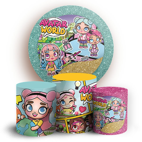 Capas Painel Redondo e Trio Cilindro Sublimado - Avatar World
