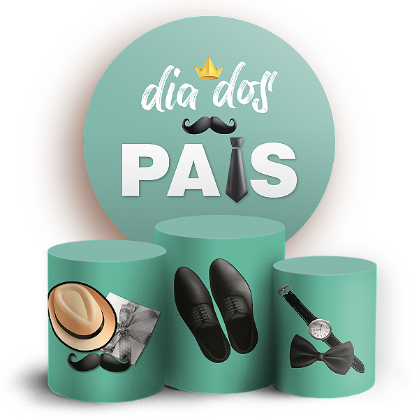 Capas Painel Redondo e Trio Cilindro Sublimado - Dia dos Pais