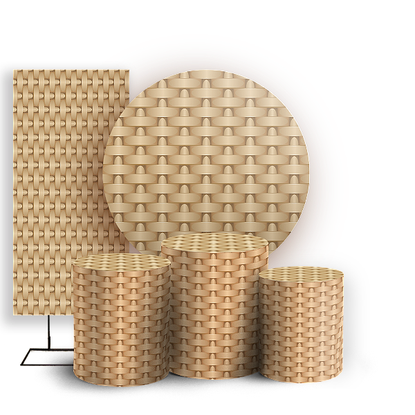 Capas Painel Redondo Trio Cilindro e Faixa Lateral Sublimado - Palha