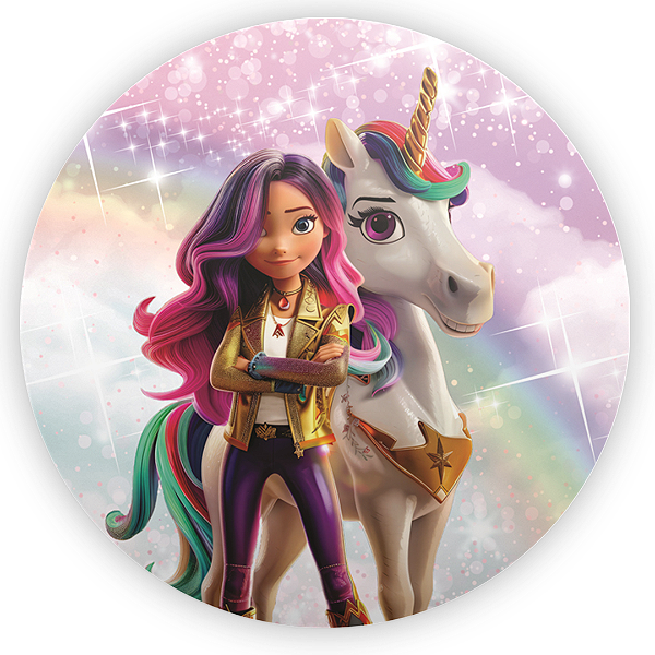 Capa Painel Redondo Sublimado - Academia Unicornio