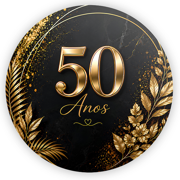 Capa Painel Redondo Sublimado - 50 Anos