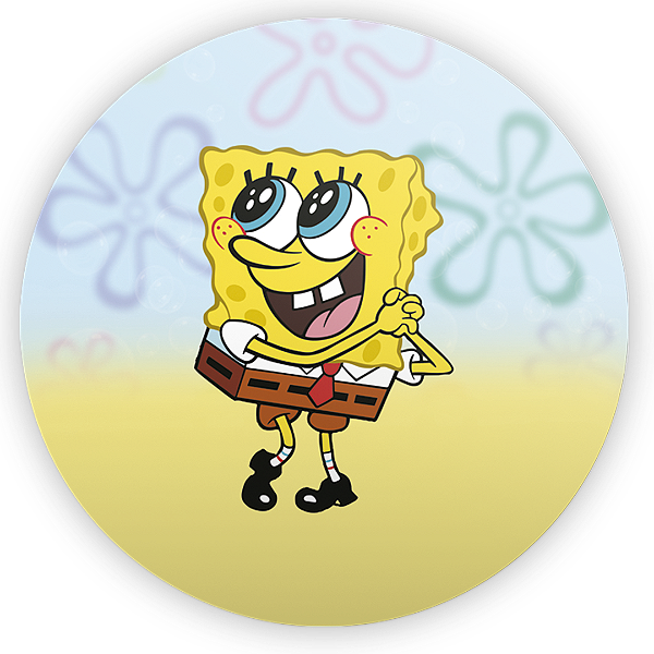 Capa Painel Redondo Sublimado - Bob Esponja